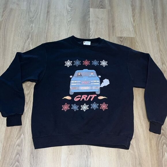 Vtg Barstool Sports The Road Trip Grit Winter Snowflake Thick fleece sweatshirt - Picture 2 of 5